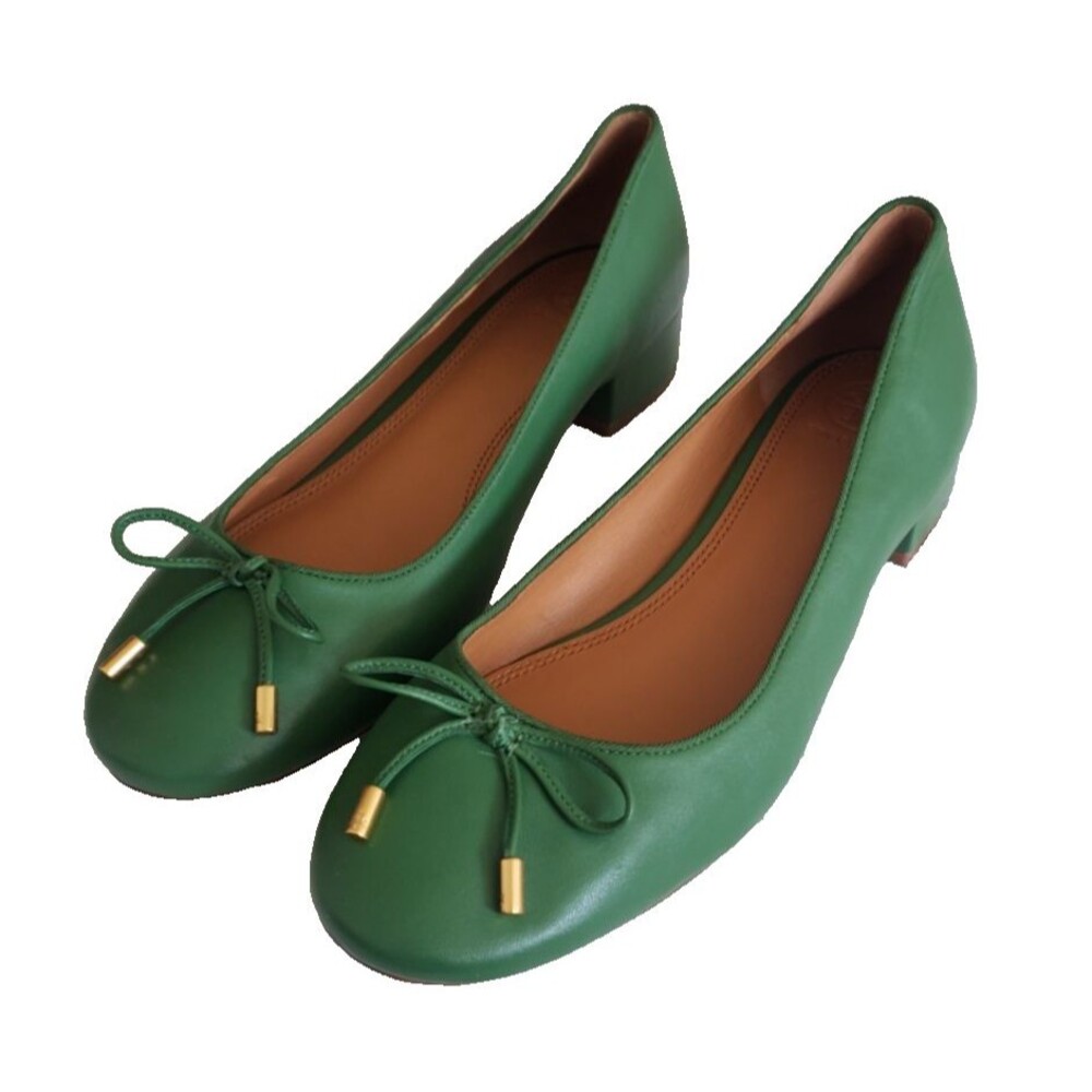 Tory Burch Brooke Bow 25mm Ballet Low Heels in Arugula Women's Size 8.5M